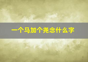 一个马加个尧念什么字