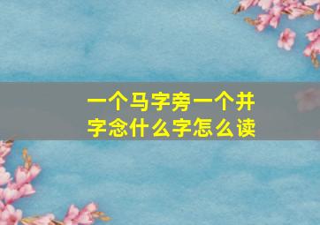 一个马字旁一个并字念什么字怎么读