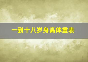 一到十八岁身高体重表