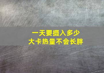 一天要摄入多少大卡热量不会长胖