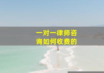 一对一律师咨询如何收费的