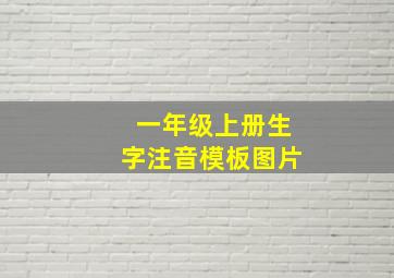 一年级上册生字注音模板图片