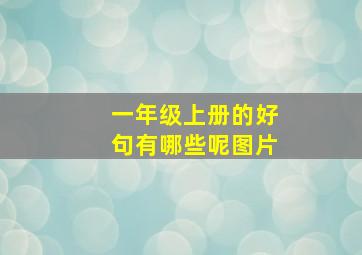 一年级上册的好句有哪些呢图片