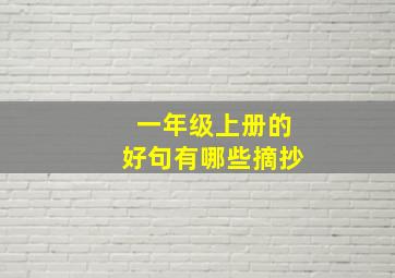 一年级上册的好句有哪些摘抄