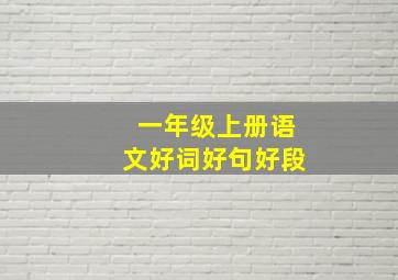 一年级上册语文好词好句好段