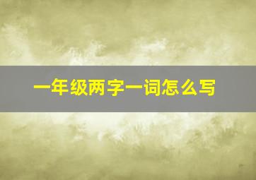 一年级两字一词怎么写