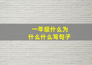 一年级什么为什么什么写句子