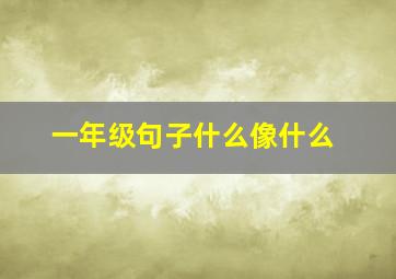 一年级句子什么像什么