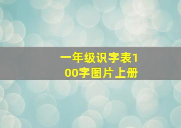 一年级识字表100字图片上册