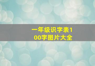 一年级识字表100字图片大全