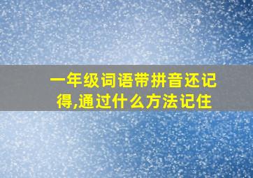 一年级词语带拼音还记得,通过什么方法记住