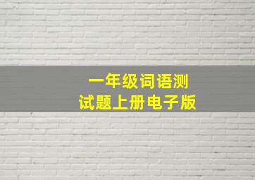 一年级词语测试题上册电子版