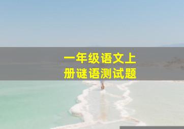 一年级语文上册谜语测试题