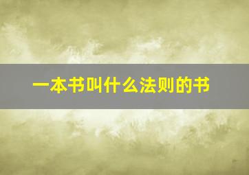 一本书叫什么法则的书