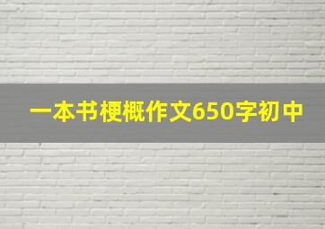 一本书梗概作文650字初中