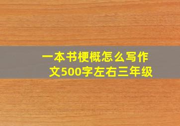 一本书梗概怎么写作文500字左右三年级