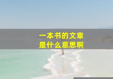 一本书的文章是什么意思啊