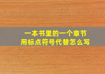 一本书里的一个章节用标点符号代替怎么写