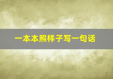 一本本照样子写一句话