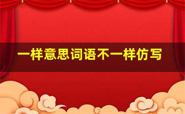 一样意思词语不一样仿写