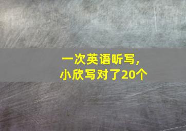 一次英语听写,小欣写对了20个