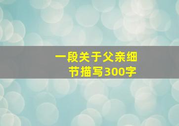 一段关于父亲细节描写300字