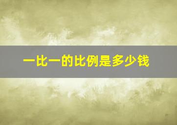 一比一的比例是多少钱