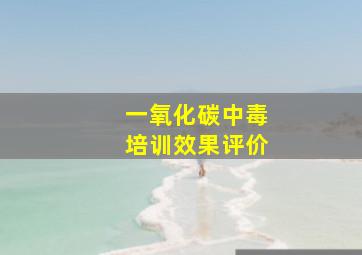 一氧化碳中毒培训效果评价