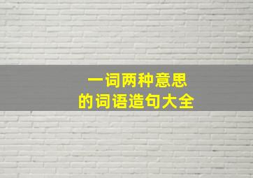 一词两种意思的词语造句大全