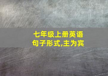 七年级上册英语句子形式,主为宾