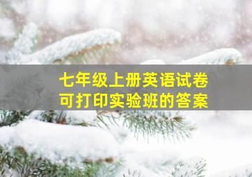 七年级上册英语试卷可打印实验班的答案