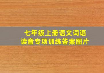 七年级上册语文词语读音专项训练答案图片