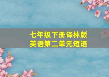 七年级下册译林版英语第二单元短语