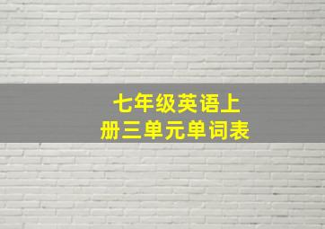 七年级英语上册三单元单词表