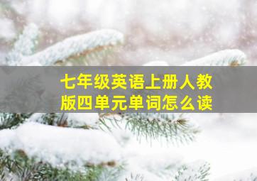 七年级英语上册人教版四单元单词怎么读