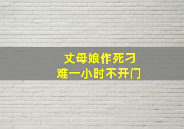 丈母娘作死刁难一小时不开门