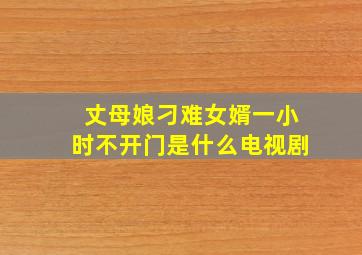 丈母娘刁难女婿一小时不开门是什么电视剧