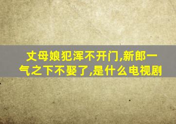 丈母娘犯浑不开门,新郎一气之下不娶了,是什么电视剧