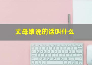 丈母娘说的话叫什么