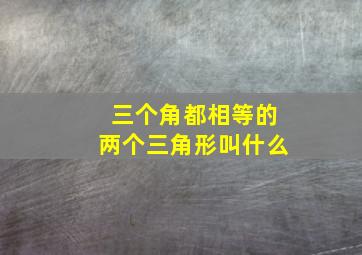 三个角都相等的两个三角形叫什么