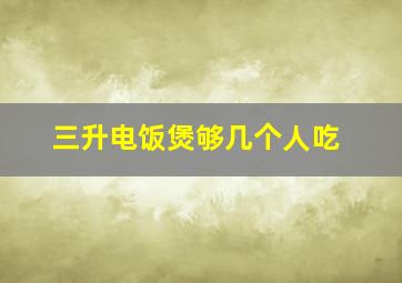 三升电饭煲够几个人吃