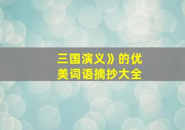 三国演义》的优美词语摘抄大全