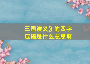 三国演义》的四字成语是什么意思啊