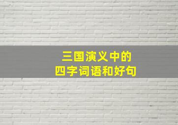 三国演义中的四字词语和好句