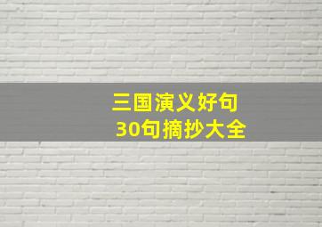 三国演义好句30句摘抄大全