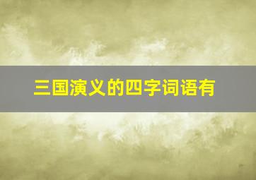 三国演义的四字词语有