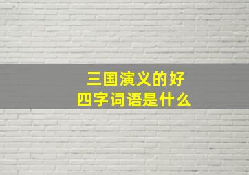 三国演义的好四字词语是什么