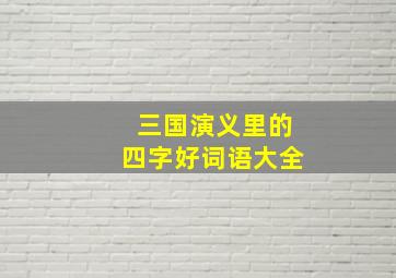 三国演义里的四字好词语大全