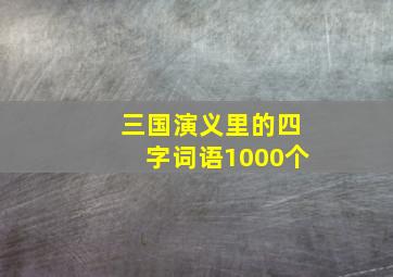 三国演义里的四字词语1000个