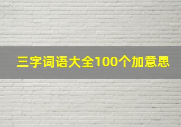 三字词语大全100个加意思